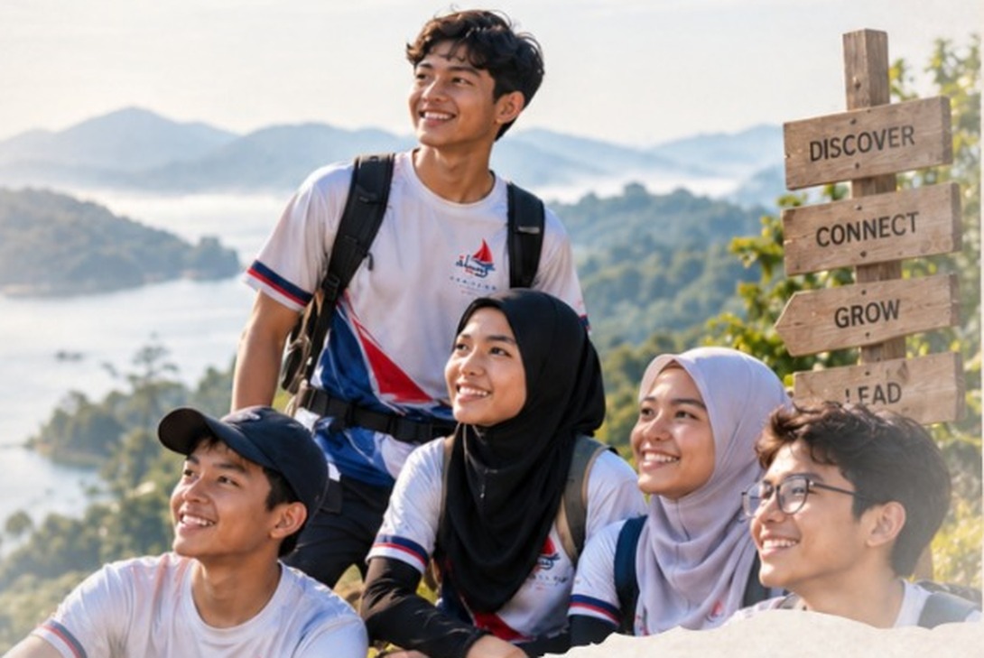 Remaja peserta Wasilah Retreat di puncak bukit